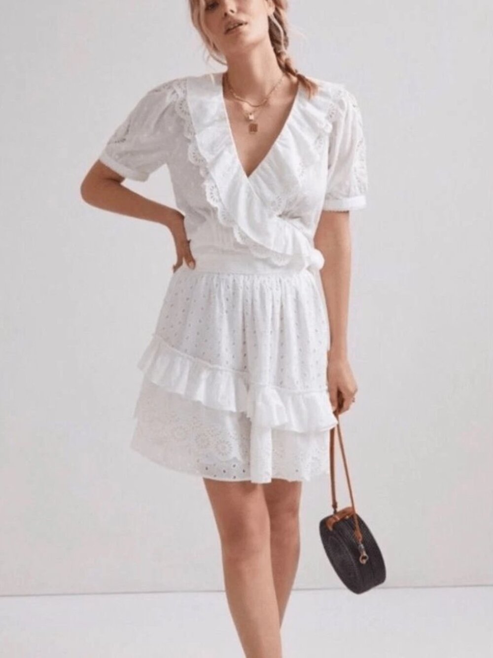 Anthropologie White Eyelet Skirt